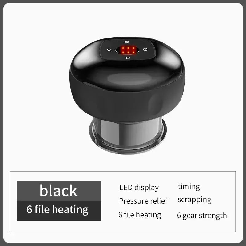 Electric Vacuum Cupping Massage Device with Heat & Gua Sha for Muscle Relief, Red/Black/Blue