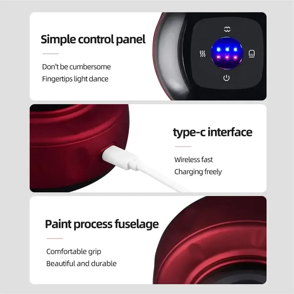 Electric Vacuum Cupping Massage Device with Heat & Gua Sha for Muscle Relief, Red/Black/Blue